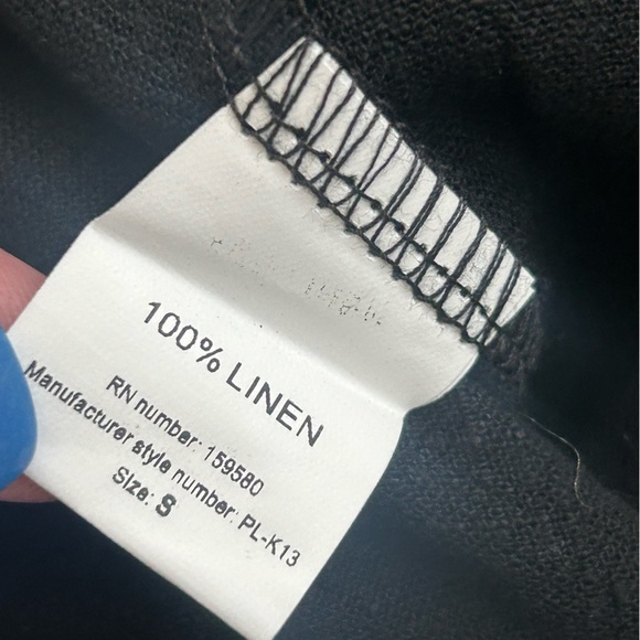 NWOT Pink Lily State Of Success Black Button Front Dress With Pockets 100% Linen - Picture 5 of 5